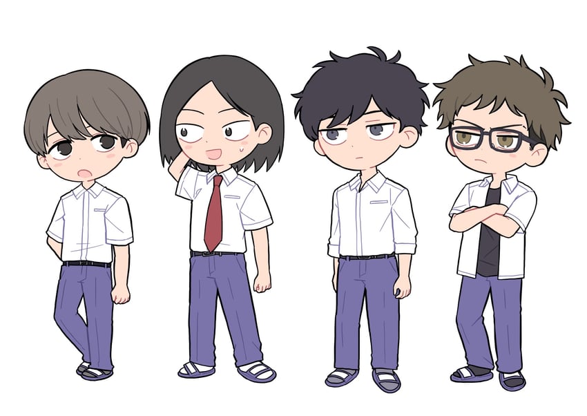 takami kouki, mizuo haruichi, taguchi ryuuya, and tohno gen (futsuu no keion-bu) drawn by osada_sushi