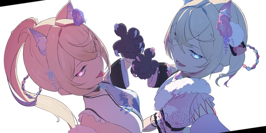 fuwawa abyssgard and mococo abyssgard (hololive and 1 more) drawn by swiz667