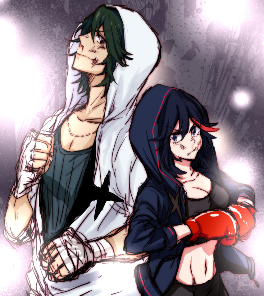 matoi ryuuko and sanageyama uzu (kill la kill) drawn by yunkru