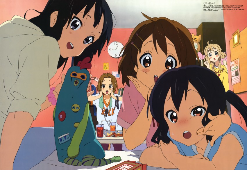 akiyama mio, nakano azusa, hirasawa yui, tainaka ritsu, and kotobuki tsumugi (k-on! and 1 more) drawn by kamoi_tomoyo