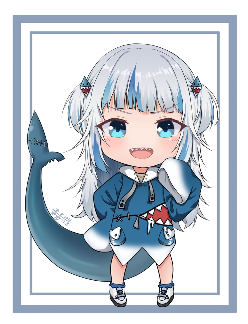 gawr gura (hololive and 1 more) drawn by karorena