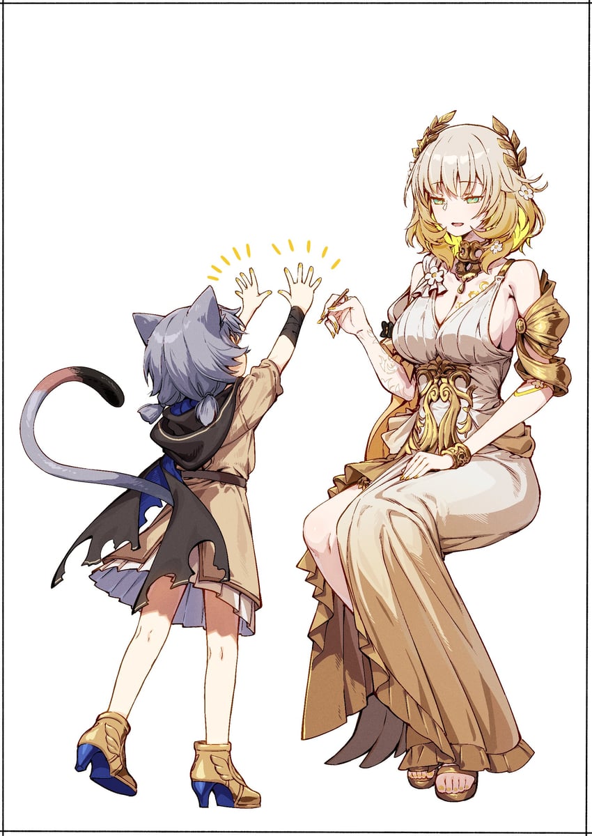 aglaea and cipher (honkai and 1 more) drawn by kei_(soundcross)
