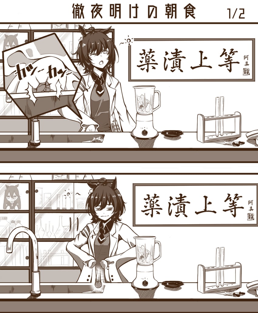 agnes tachyon and manhattan cafe (umamusume) drawn by hanahashi_bagara