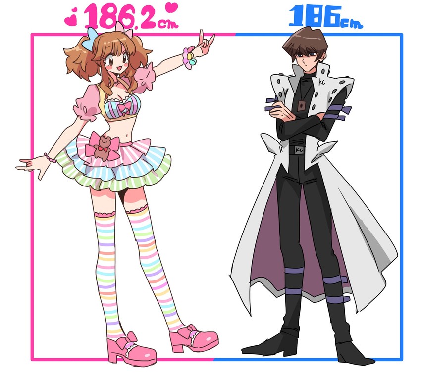 moroboshi kirari and kaiba seto (idolmaster and 2 more) drawn by ramunikugx