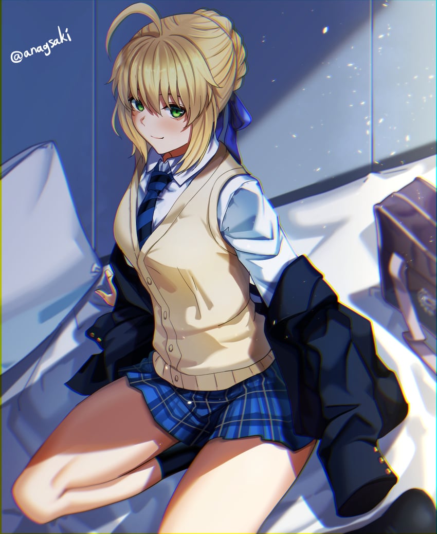 artoria pendragon and saber (fate and 2 more) drawn by aona_(anagasaki)