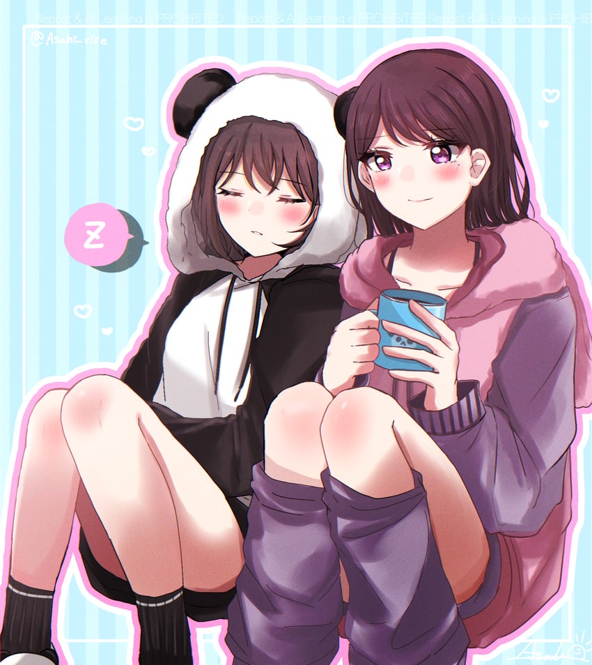shiina taki and takamatsu tomori (bang dream! and 2 more) drawn by asahi_rise