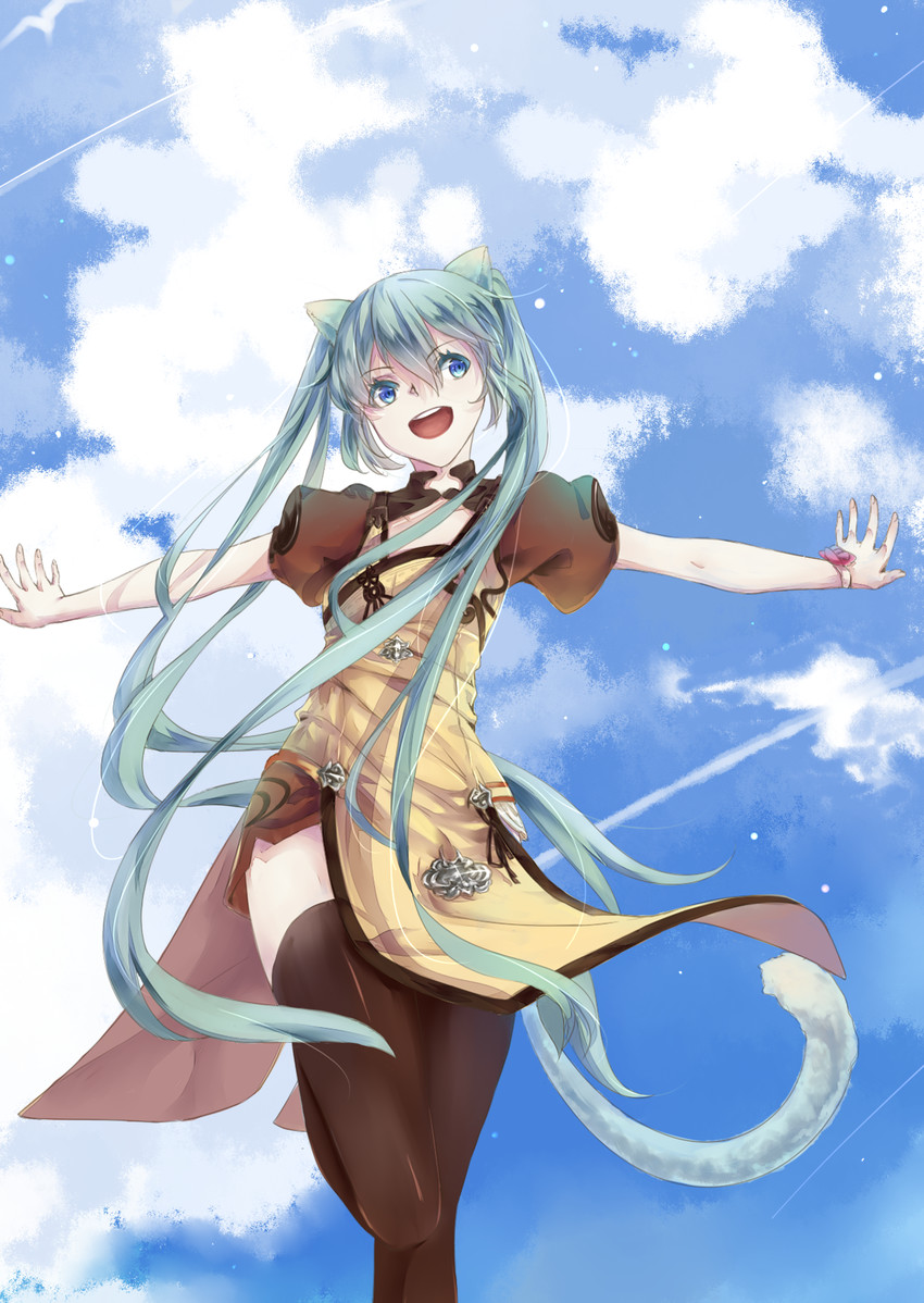 hatsune miku, warrior of light, and monk (vocaloid and 2 more) drawn by iron_(647891)