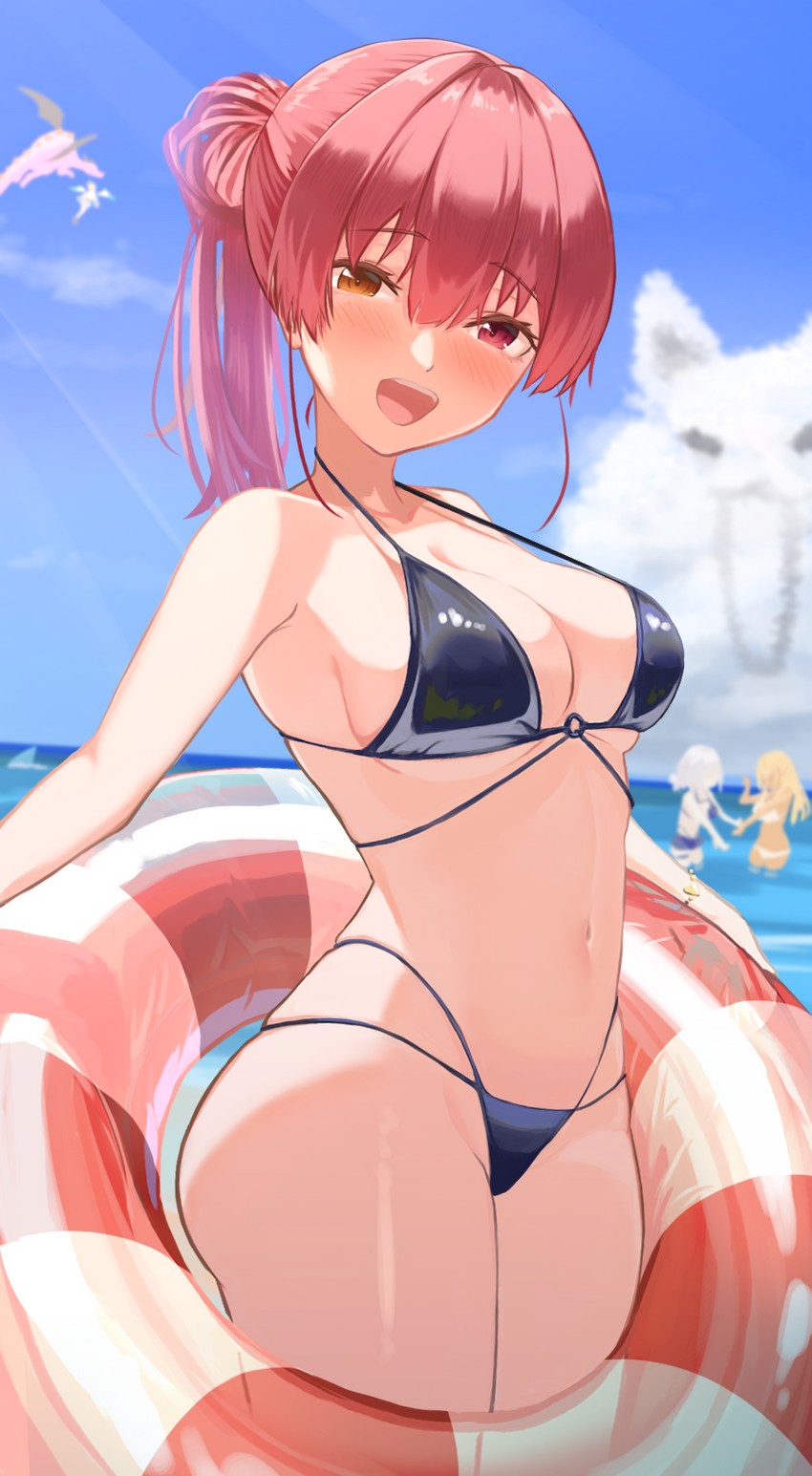 houshou marine, amane kanata, shirogane noel, shiranui flare, kiryu coco, and 1 more (hololive) drawn by shinroji