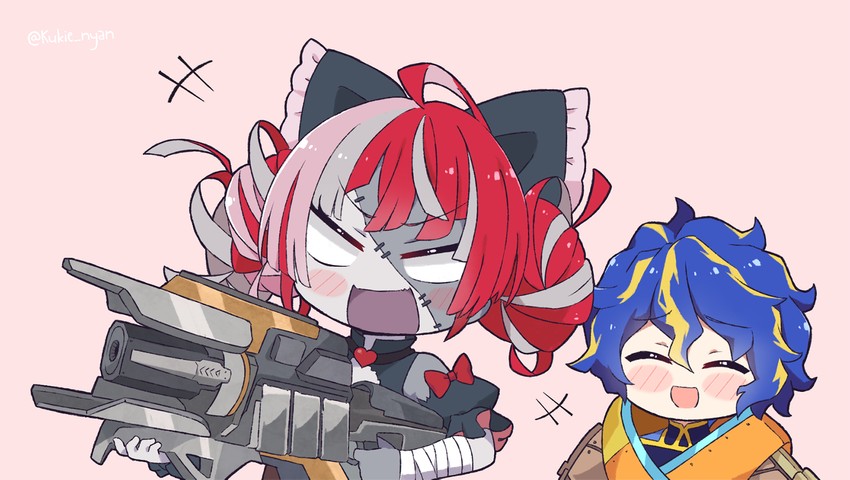 kureiji ollie and astel leda (hololive and 3 more) drawn by kukie-nyan