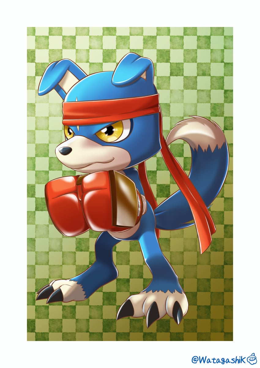 gaomon (digimon) drawn by watagashikn
