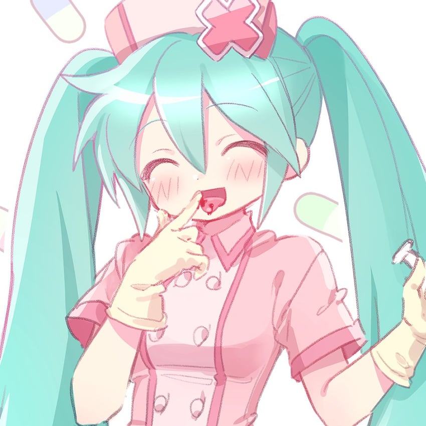 hatsune miku (vocaloid and 1 more) drawn by mipi_(u3u_00)