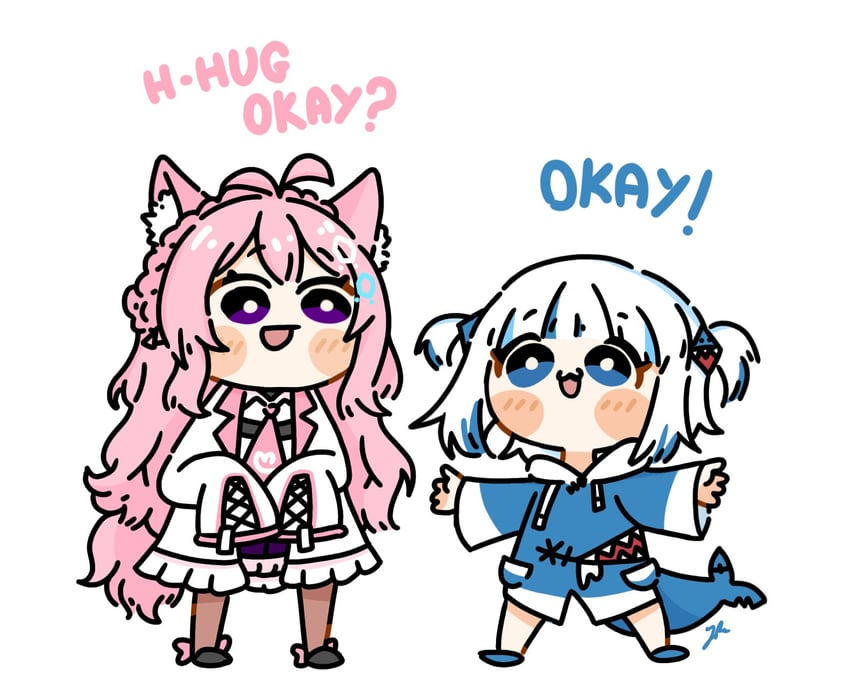gawr gura and hakui koyori (hololive and 1 more) drawn by alicemuyuki