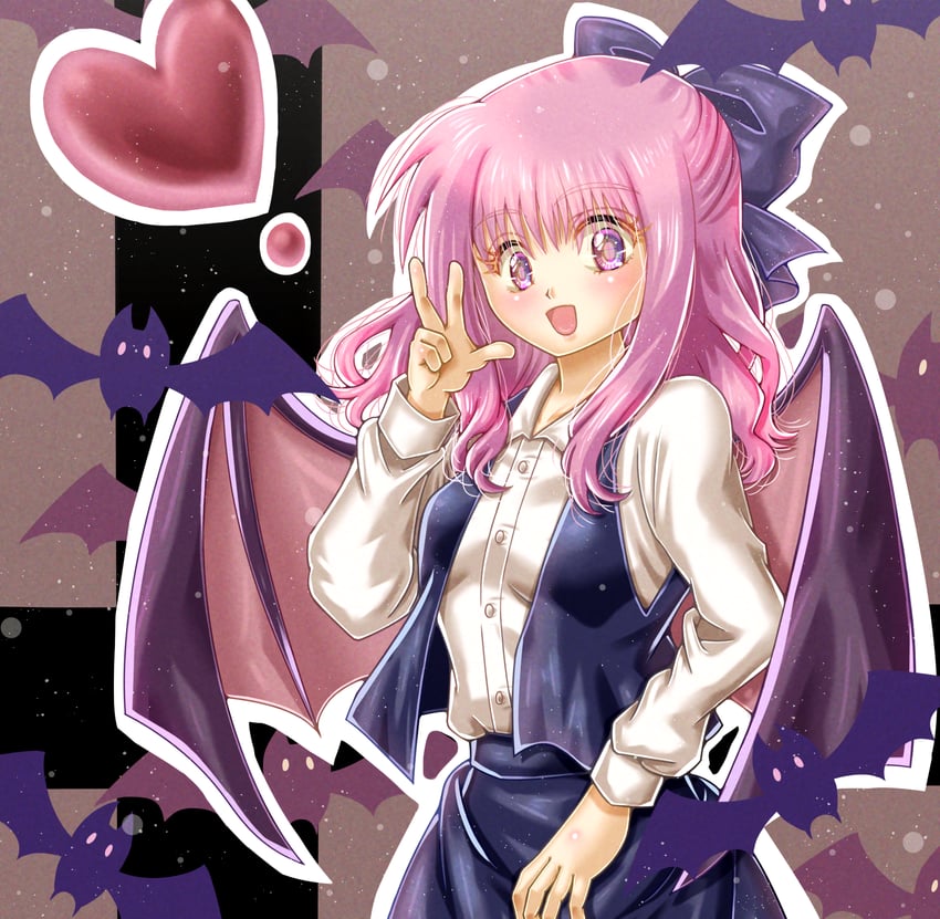 pink-haired makai resident (touhou) drawn by misaki_(originalsin)