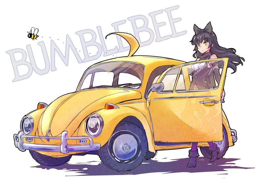 yang xiao long, blake belladonna, and bumblebee (rwby and 2 more) drawn by iesupa