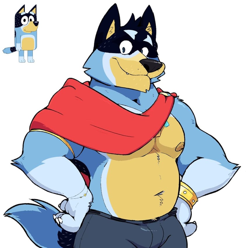 bandit heeler and amicus (bluey and 2 more) drawn by tstriker23