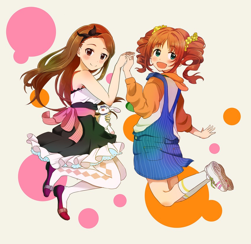 minase iori, takatsuki yayoi, and usa-chan (idolmaster) drawn by belldot