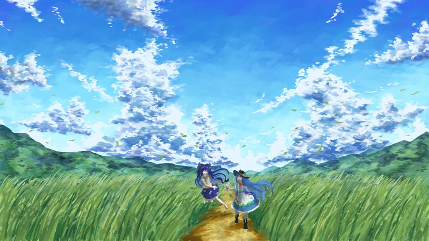 hinanawi tenshi and yorigami shion (touhou) drawn by nibositaberu