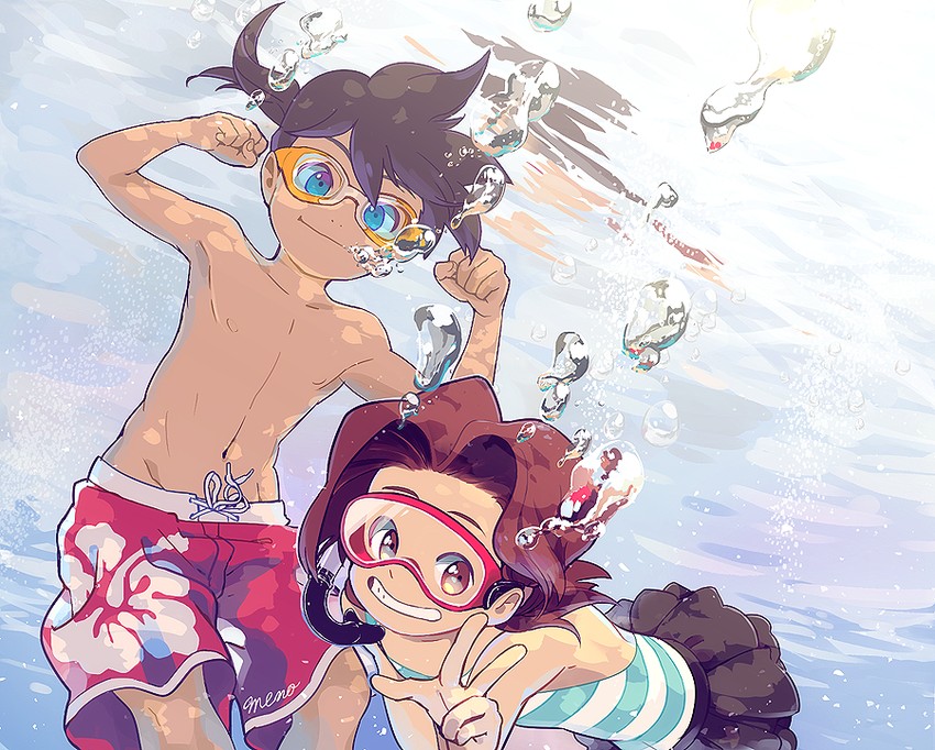 tenryou ikki and amazake arika (medarot and 1 more) drawn by menokurage