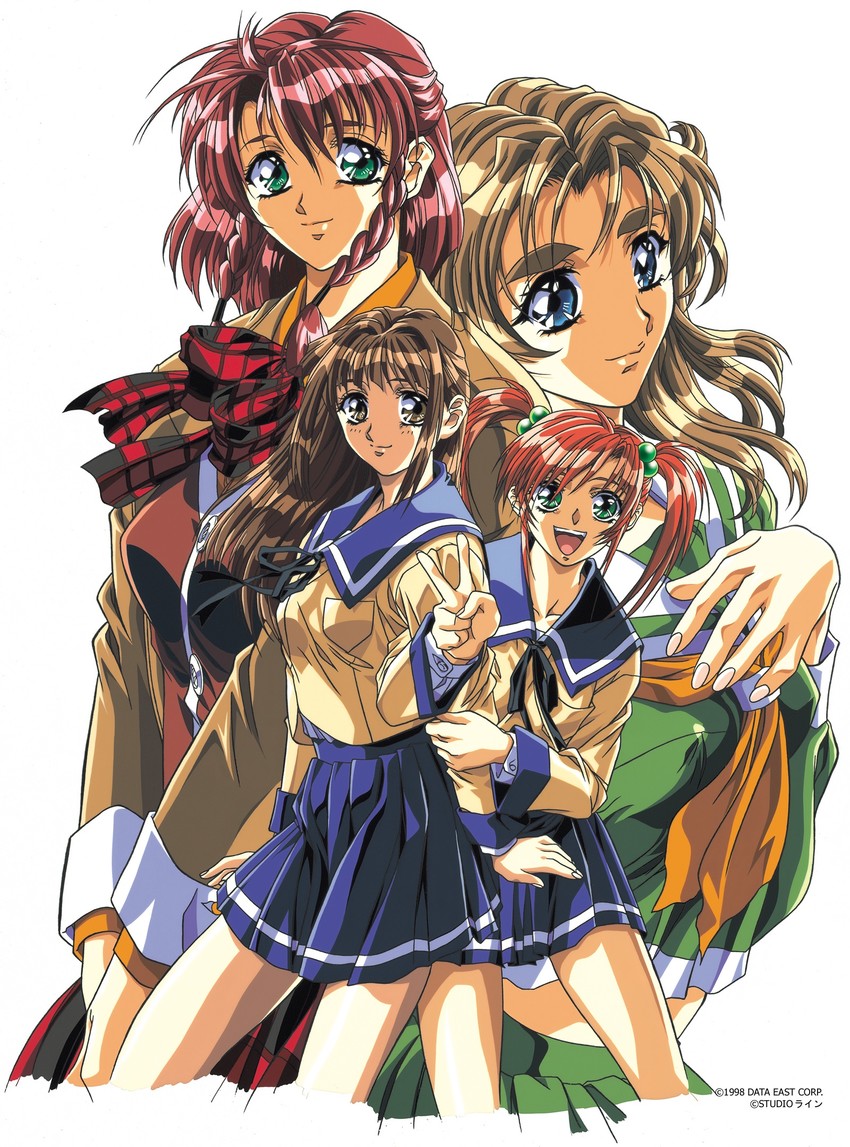 aoki chisa, sasamoto riyo, hatori itsumi, and norma wendy (doukoku soshite...) drawn by yokota_mamoru