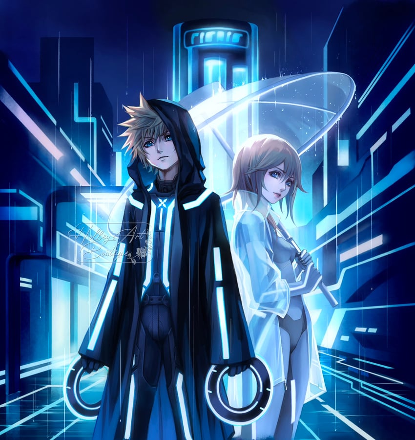 roxas and namine (kingdom hearts and 3 more) drawn by hollypolllyy