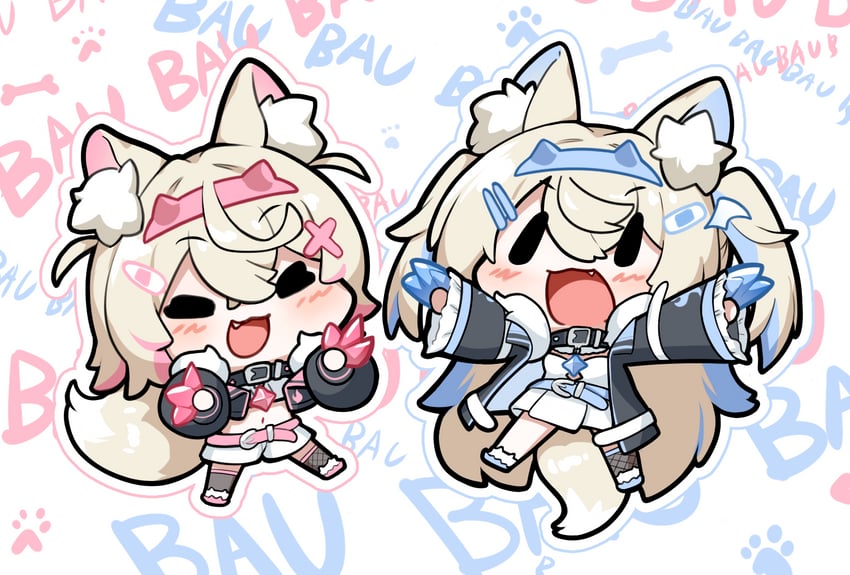 fuwawa abyssgard and mococo abyssgard (hololive and 1 more) drawn by snowmya
