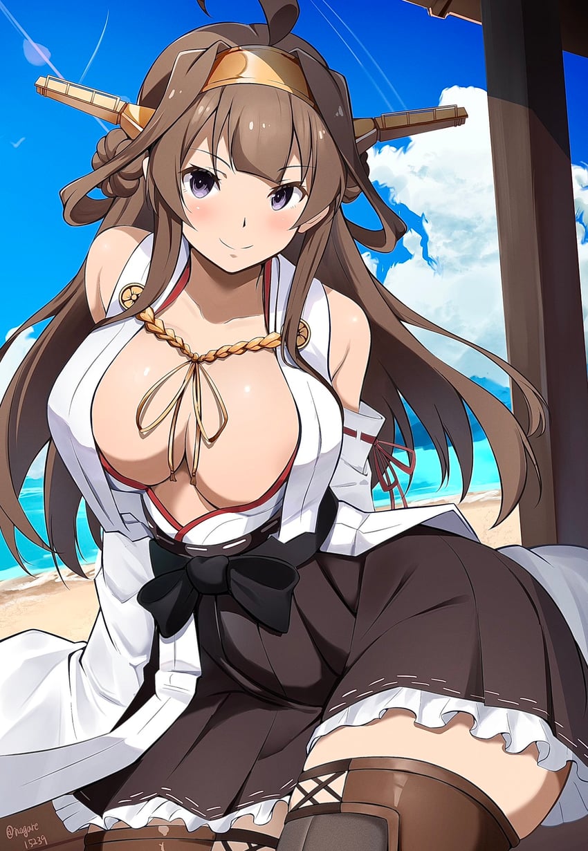 kongou and kongou kai ni (kantai collection) drawn by nagare_(flow)