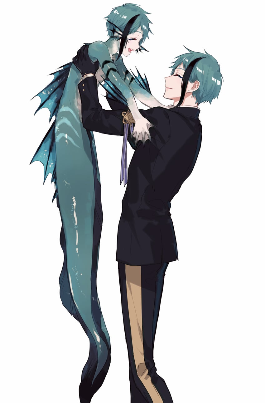 floyd leech and jade leech (twisted wonderland) drawn by chashibu
