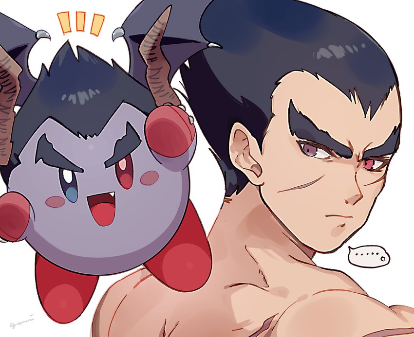 kirby, mishima kazuya, and devil (kirby and 2 more) drawn by yasaikakiage