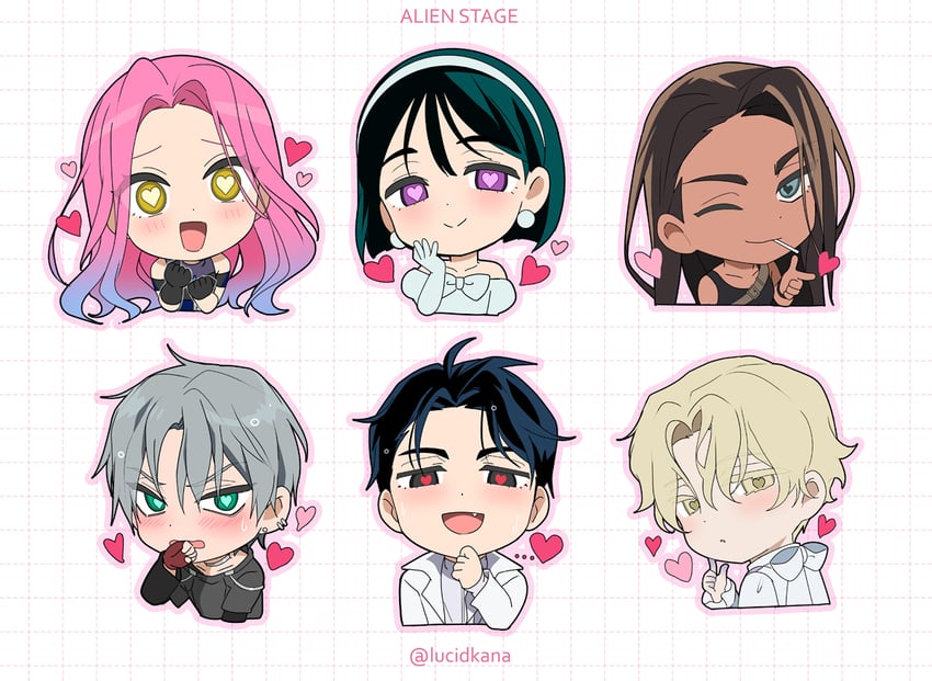 sua, mizi, till, ivan, luka, and 1 more (alien stage) drawn by lucidkana