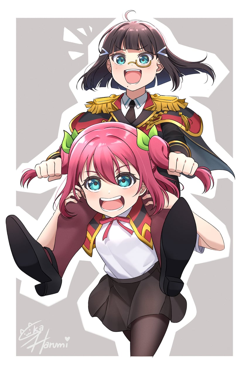 kurosawa dia, kurosawa ruby, ruby, and dia (love live! and 2 more) drawn by ska.harumi