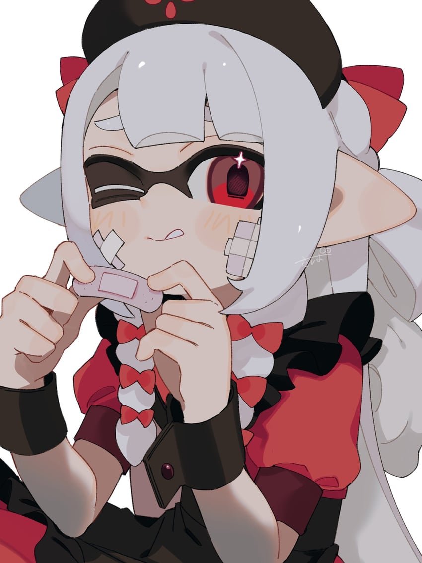 inkling player character and inkling girl (splatoon) drawn by sabata_saba