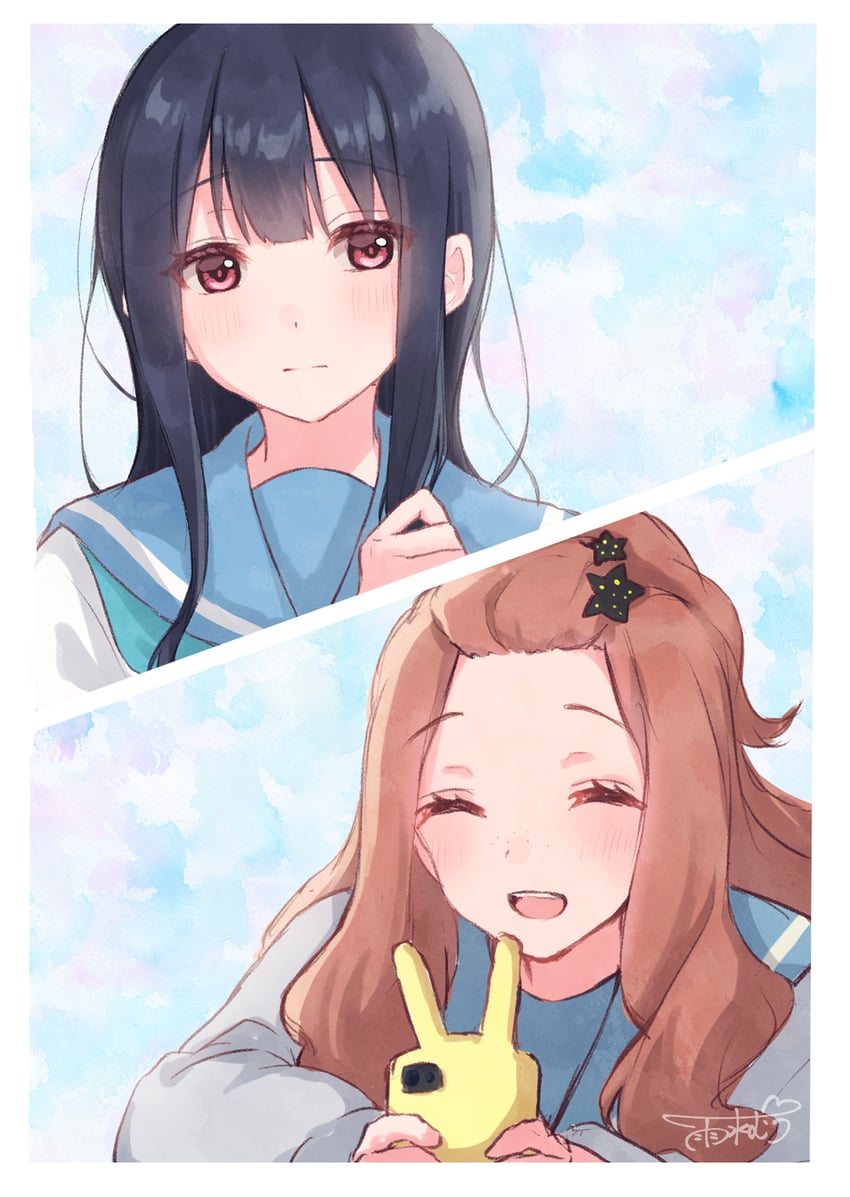 yoroizuka mizore and kenzaki ririka (hibike! euphonium) drawn by usui_muu