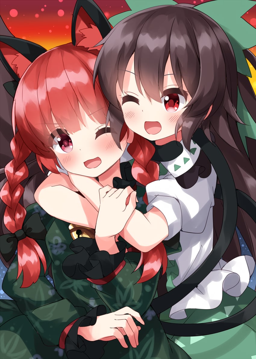 kaenbyou rin and reiuji utsuho (touhou) drawn by ruu_(tksymkw)