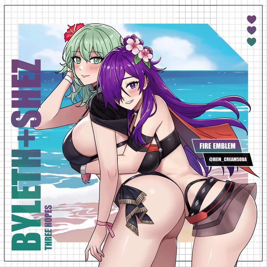female byleth and female shez (fire emblem and 3 more) drawn by rein_creamsoda