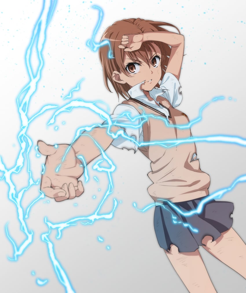 misaka mikoto (toaru majutsu no index and 1 more) drawn by isshi_pyuma