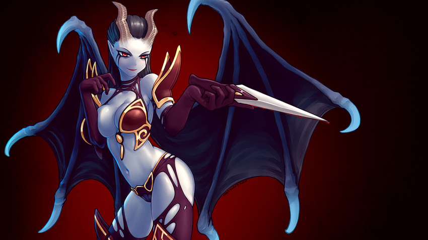queen of pain (dota and 1 more) drawn by foxfoot