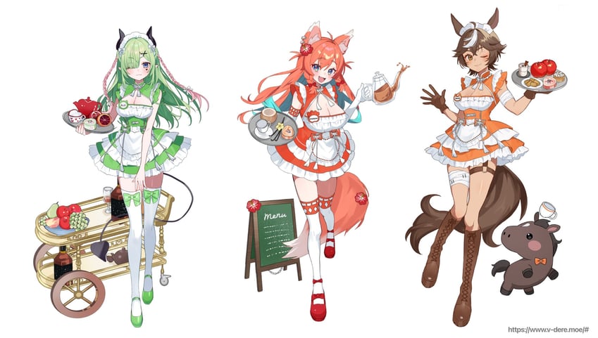 tomoe umari, mozumi pichi, airi viridis, and umarmy (v-dere) drawn by akrngo_0708
