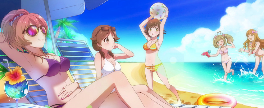 jougasaki mika, honda mio, moroboshi kirari, sato shin, and katagiri sanae (idolmaster and 1 more)