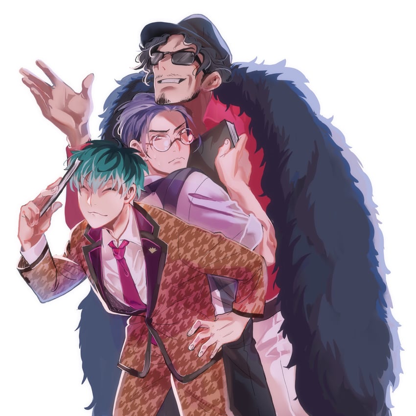 nurude sasara, amayado rei, and tsutsujimori rosho (hypnosis mic) drawn by miyuli