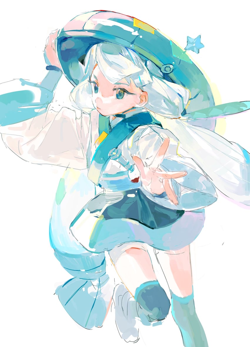 hatsune miku and steel miku (pokemon and 2 more) drawn by baifeidaiwang