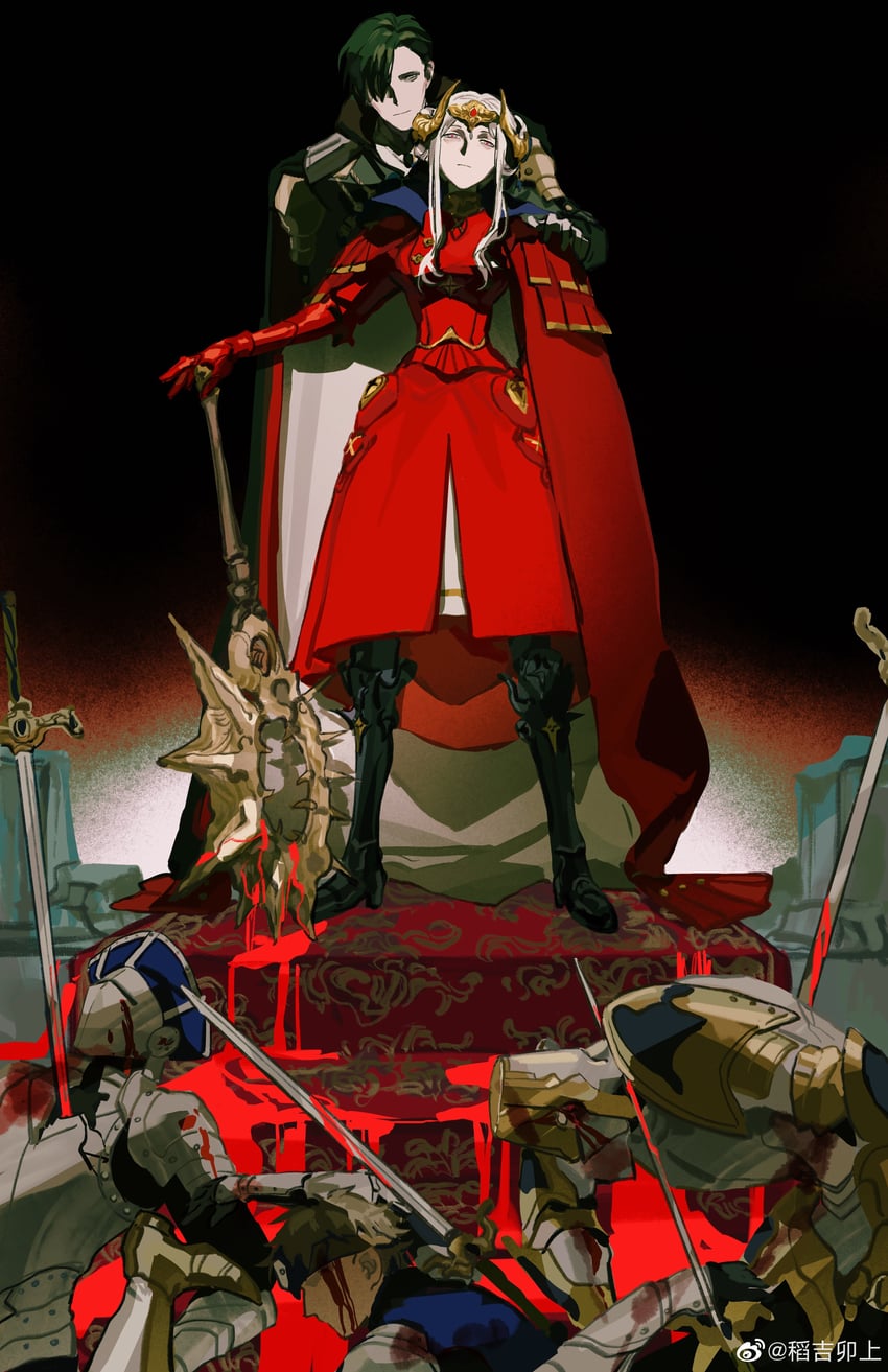 edelgard von hresvelg and hubert von vestra (fire emblem and 1 more) drawn by mimulishizi