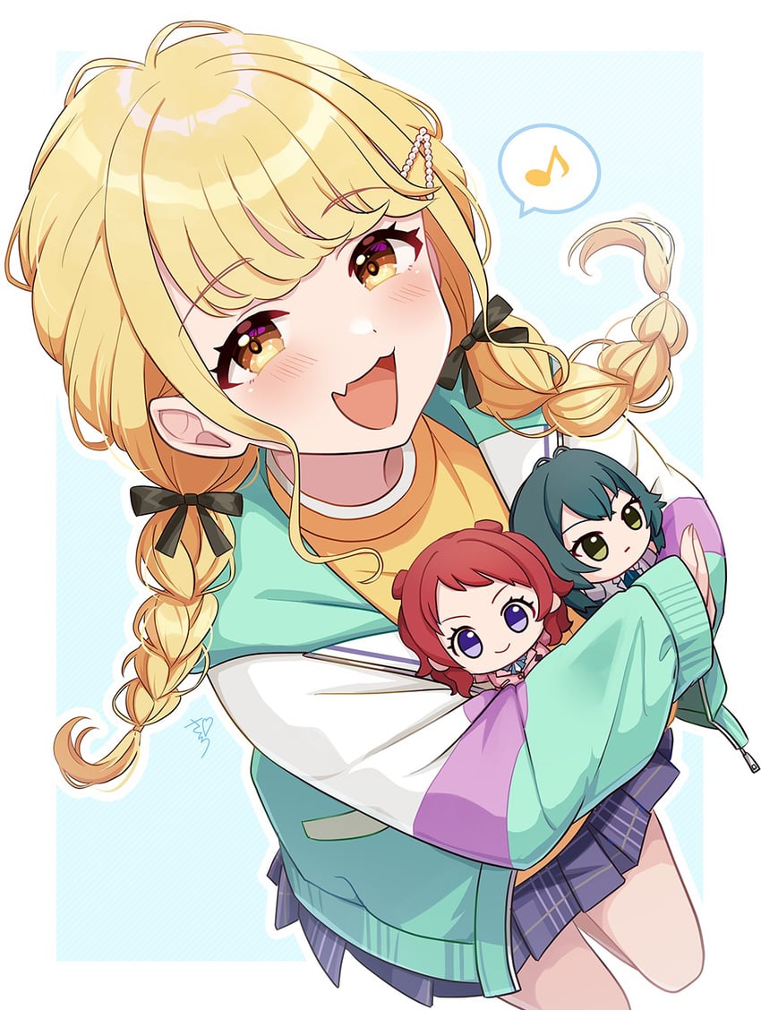 fujita kotone, hanami saki, and tsukimura temari (idolmaster and 1 more) drawn by sakura_ran