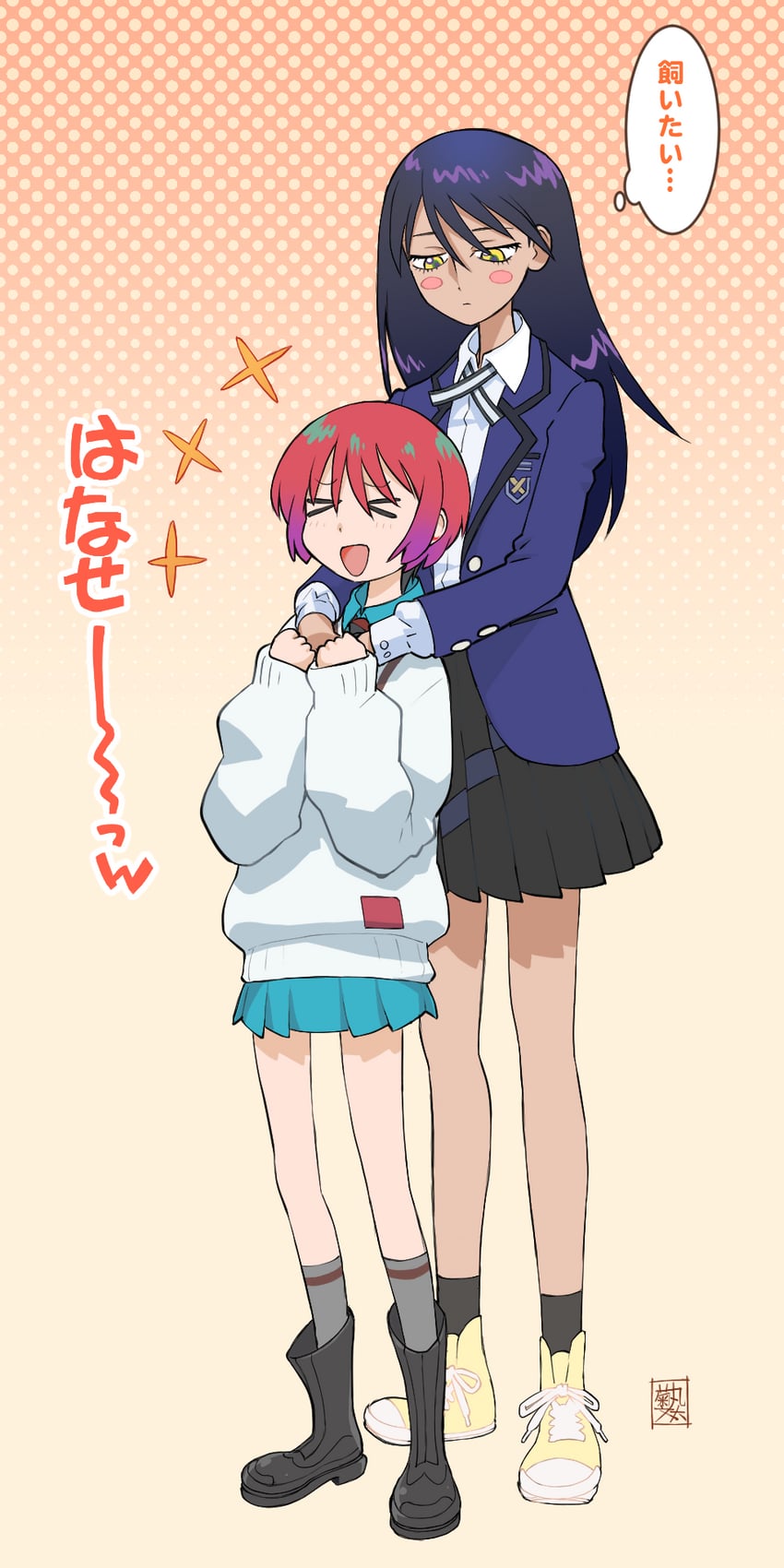 amate yuzuriha and nyaan (gundam and 1 more) drawn by kikumaru_bunta
