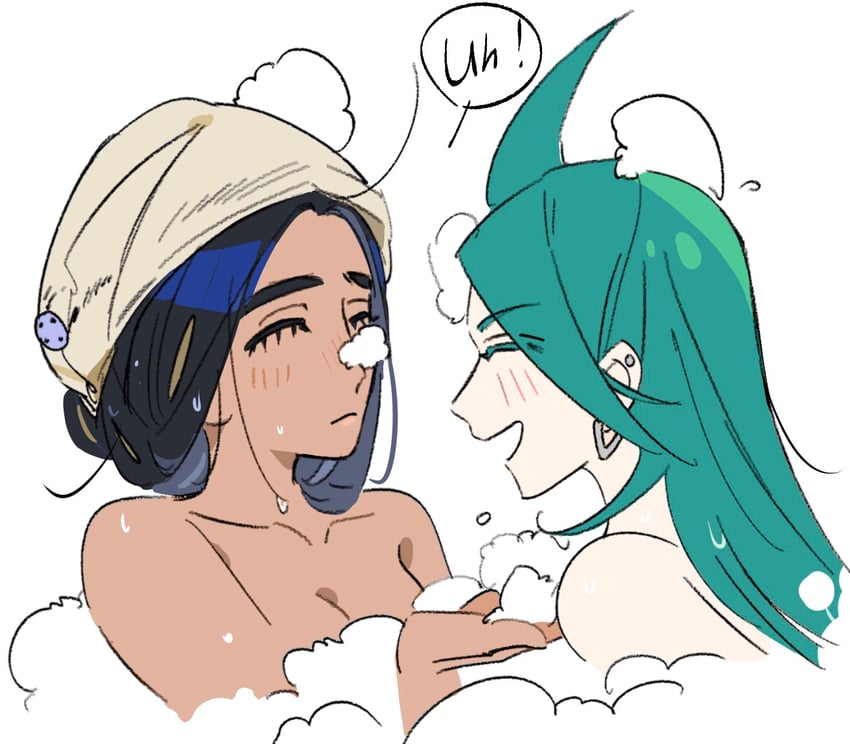 rika and geeta (pokemon and 1 more) drawn by geetasdog