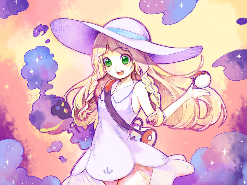 lillie and cosmog (pokemon and 1 more) drawn by nesu_(ninest)