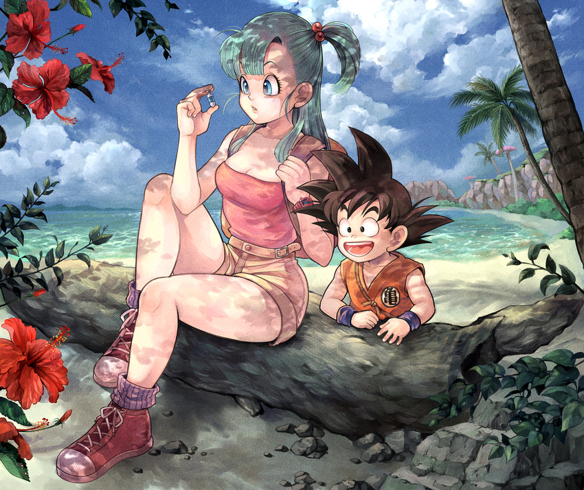 son goku and bulma (dragon ball) drawn by johnny_(nana)