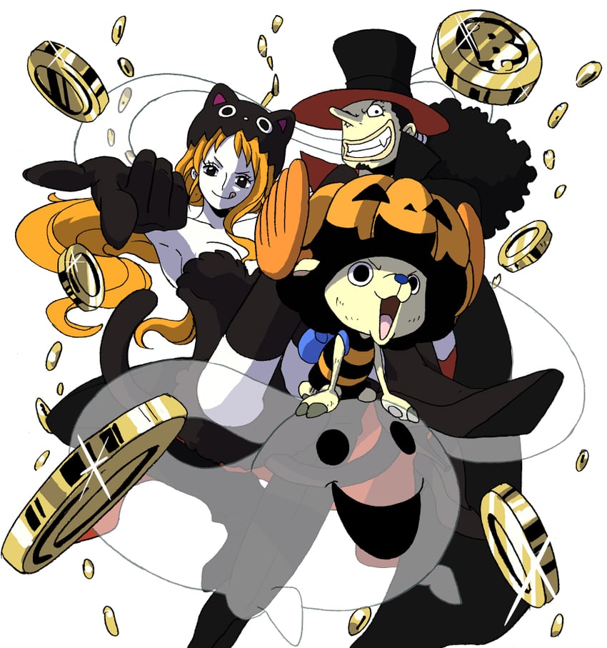 nami, tony tony chopper, and usopp (one piece) drawn by kyakya