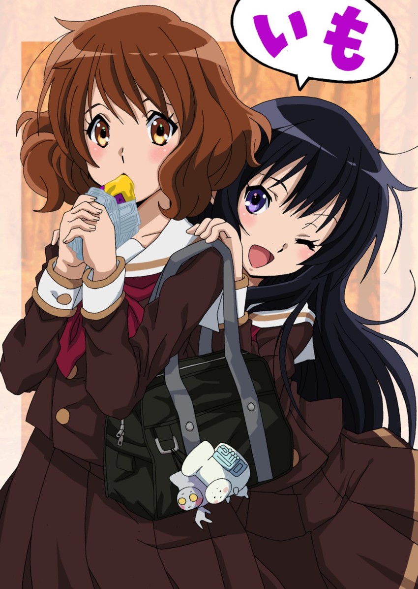 oumae kumiko, kousaka reina, and eupho-kun (hibike! euphonium) drawn by masaru_(win800)