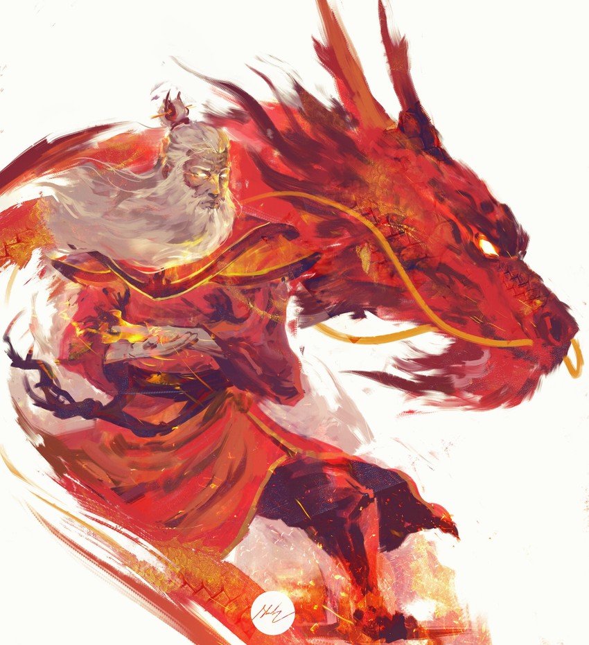 roku and fang (avatar legends and 1 more) drawn by shimhaq