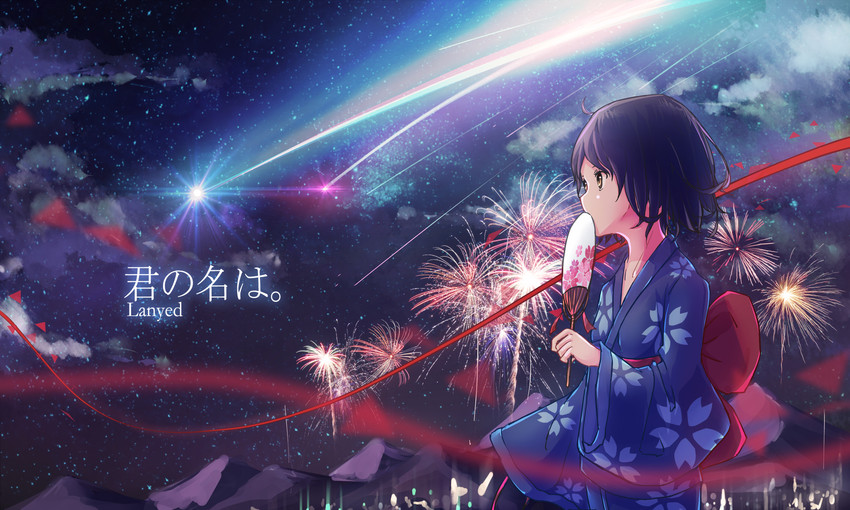 miyamizu mitsuha (kimi no na wa.) drawn by lanyed_(949455243)